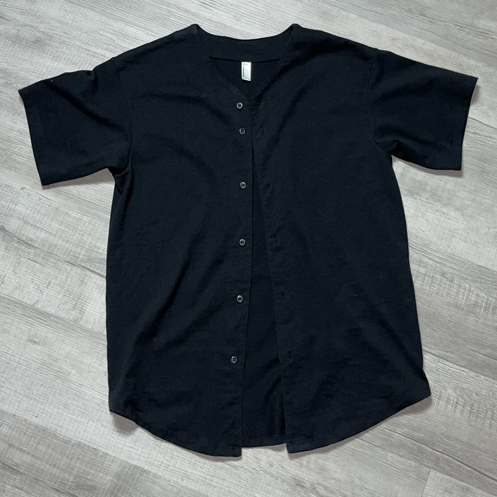 American Apparel black baseball jersey